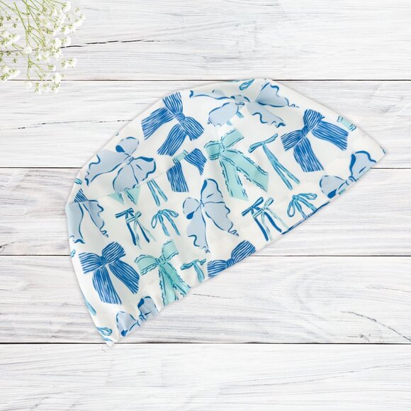 PREMIUM Blue Bows~ Euro Style Scrub Cap, Unisex Nurse Cap, CNA, MD, Tech, Vet. - Picture 3 of 4